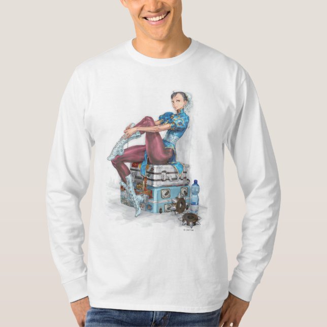 Chun-Li Tying Shoe T-Shirt (Front)