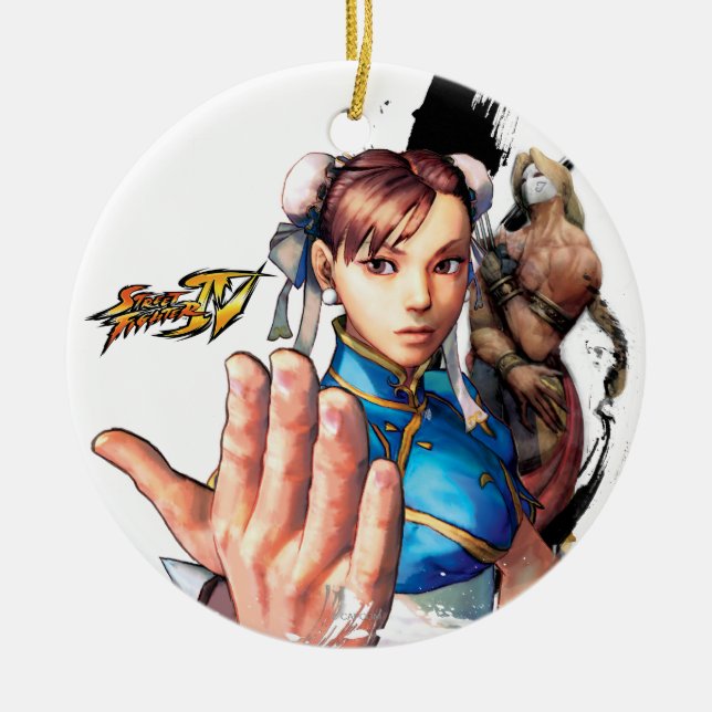 Chun-Li Vs. Vega Ceramic Ornament (Front)