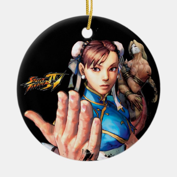 Chun Li Vs. Vega Christmas Tree Ornament