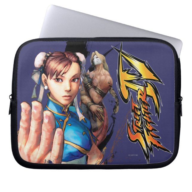 Chun-Li Vs. Vega Laptop Sleeve (Front)