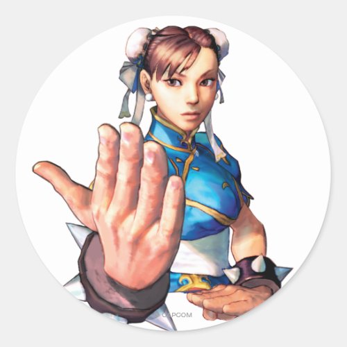 Chun_Li With Hand Up Classic Round Sticker