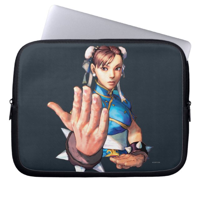 Chun-Li With Hand Up Laptop Sleeve (Front)