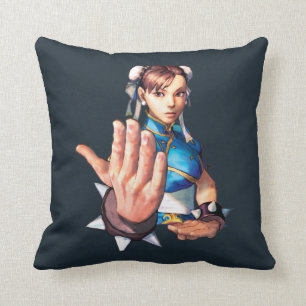 Chun-Li With Hand Up Throw Pillow