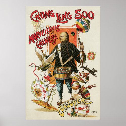 Chung Ling Soo  Vintage Chinese Magic Act Poster