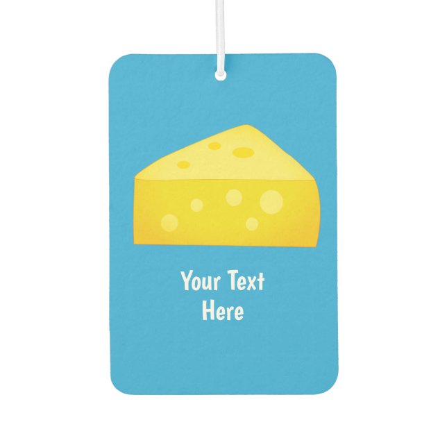 Chunk of Cheese - Yellow and Blue cheesy theme Air Freshener (Front)