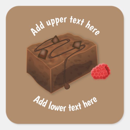 Chunk of Chocolate Brownie _ 2 Lines Custom text Square Sticker