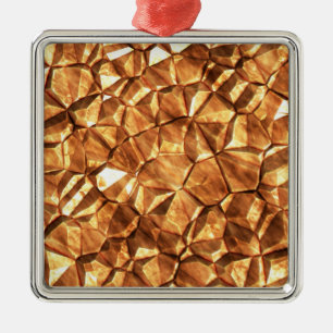 Chunks of Gold Nuggets Background Metal Ornament