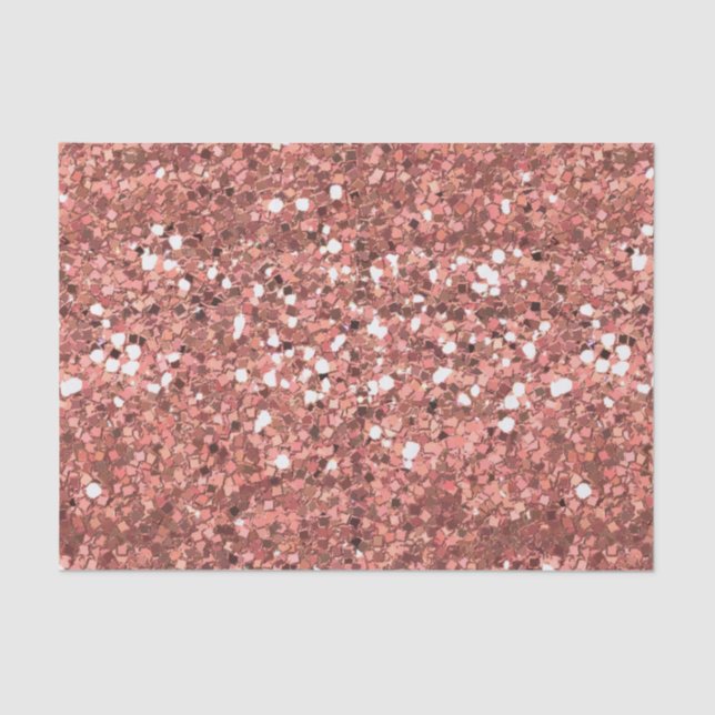 Chunky Confetti Glitter Sparkle Rose Gold Tissue Paper (Front)