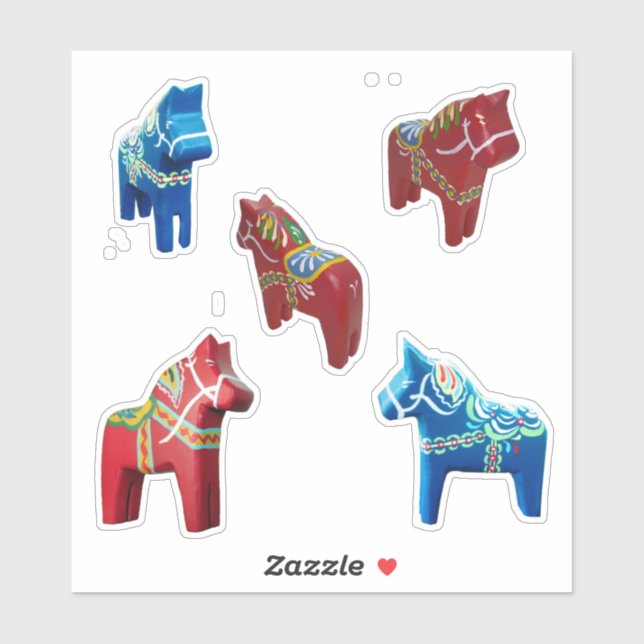 Chunky Dala Horses Sticker (Sheet)