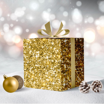 Chunky Glitter Pattern Dark Yellow Gold Id144 Wrapping Paper by arrayforcards at Zazzle