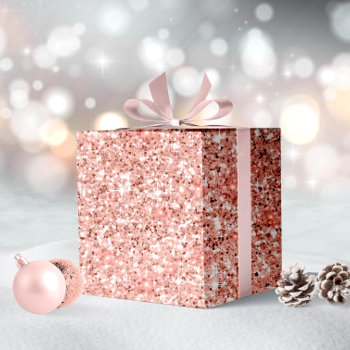 Chunky Glitter Pattern Rose Gold Id144 Wrapping Paper by arrayforcards at Zazzle