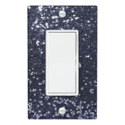 Chunky Glitter Sparkle Look Navy blue Light Switch Cover