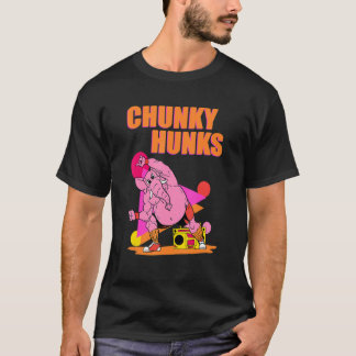 Chunky Hunks Weightlifting Bodybuilding Gym Fitnes T-Shirt