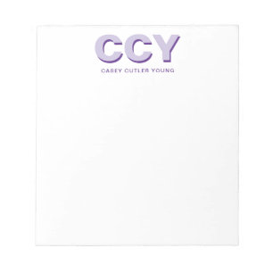 Chunky Initials Purple Personalized Notepad
