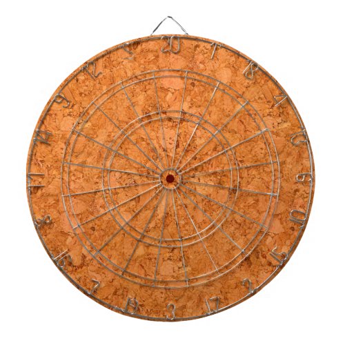 Chunky Natural Cork Wood Grain Look Dartboard With Darts