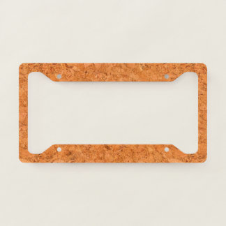 Chunky Natural Cork Wood Grain Look License Plate Frame