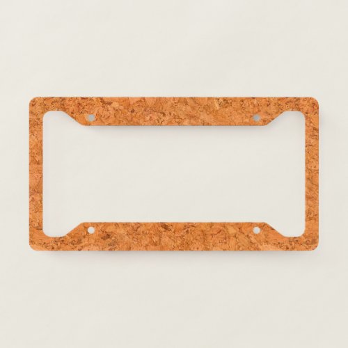 Chunky Natural Cork Wood Grain Look License Plate Frame