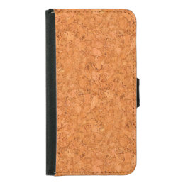 Chunky Natural Cork Wood Grain Look Wallet Phone Case For Samsung Galaxy S5