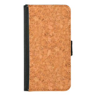 Chunky Natural Cork Wood Grain Look Wallet Phone Case For Samsung Galaxy S5