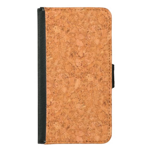 Chunky Natural Cork Wood Grain Look Wallet Phone Case For Samsung Galaxy S5