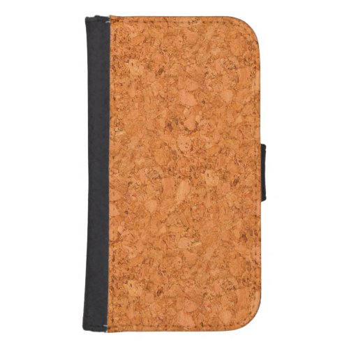 Chunky Natural Cork Wood Grain Look Wallet Phone Case For Samsung Galaxy S4