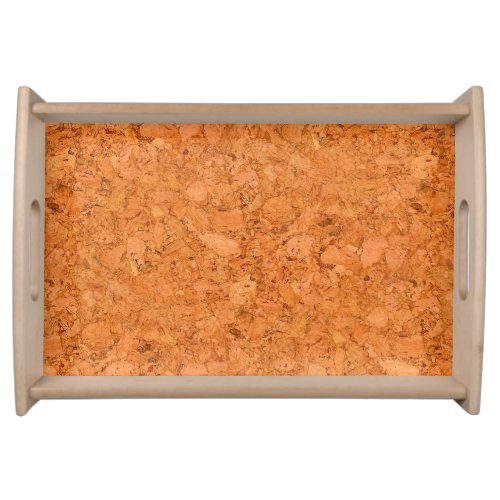 Chunky Natural Cork Wood Grain Look Serving Tray