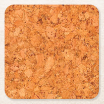 Chunky Natural Cork Wood Grain Look Square Paper Coaster Chunky Natural Cork Wood Grain Look Square Paper Coaster