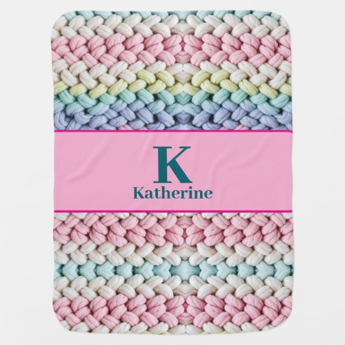Chunky Pastel Knit Monogram Custom Name Gift
