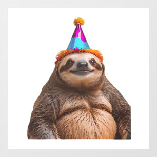 Chunky Sloth birthday party hat gift funny meme pr Wall Decal
