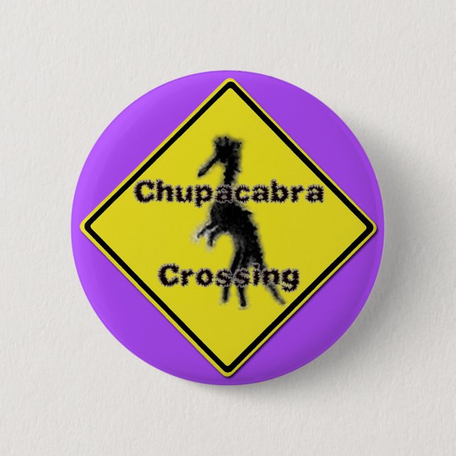 Chupacabra Crossing purple button (Front)