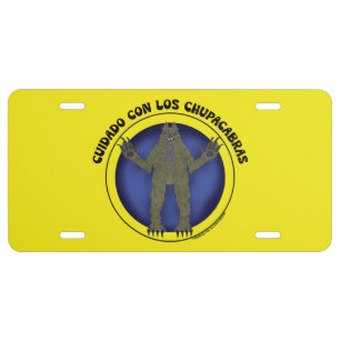 Chupacabra Cryptid 90s Retro Cuidado Con Los Chupa License Plate