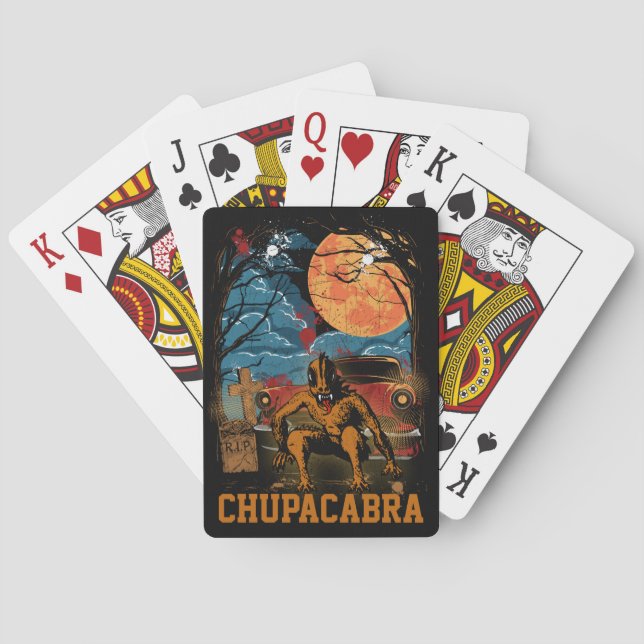 Chupacabra Cryptid Creature Customizable Text Poker Cards (Back)