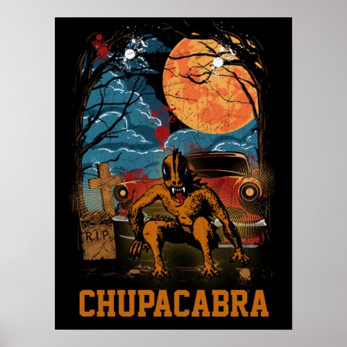Chupacabra Cryptid Creature Customizable Text Poster