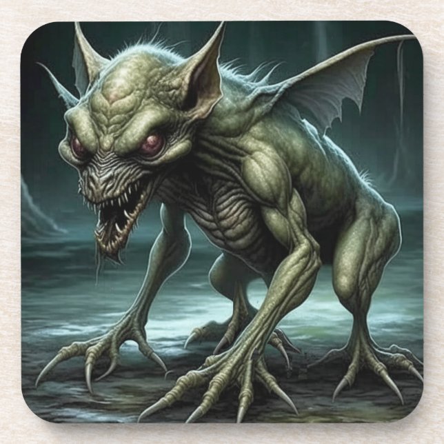 Chupacabra - Cryptid Monsters or Animals Beverage Coaster (Front)