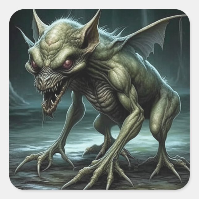 Chupacabra - Cryptid Monsters or Animals Square Sticker (Front)