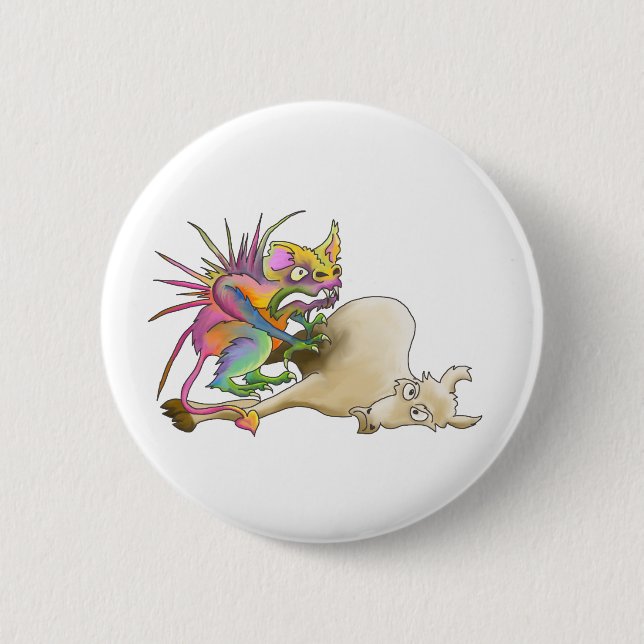 Chupacabra (Goat-sucker) Pinback Button (Front)