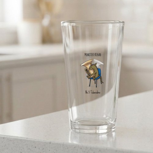 Chupacabra Tuba Player Tubacabra Wordplay Artwork Glass
