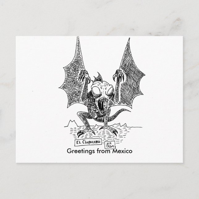Chupacabra's Greetings from Mexico Postcard (Front)