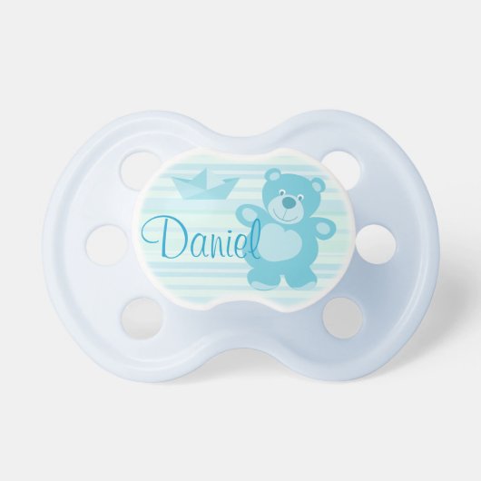 Chupete osito and colored green boat pacifier (Front)