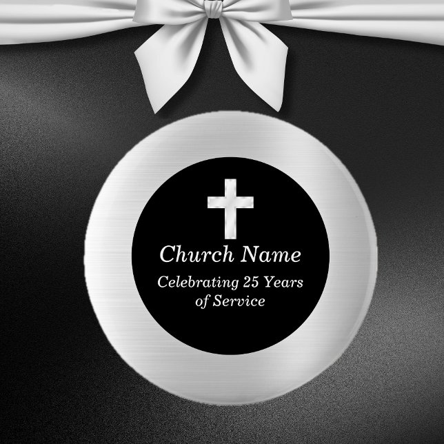Church 25th Anniversary Black and Silver Keepsake  Button (Church 25th Anniversary Black and Silver Keepsake Button)