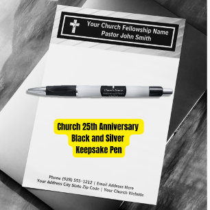 Church 25th Anniversary Black and Silver Keepsake  Pen