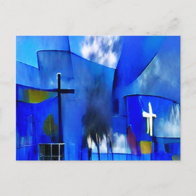 Church Abstract Art Postcard (Front)