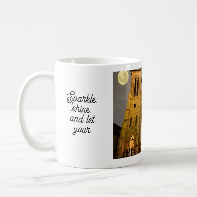 Church and christmas theme  coffee mug (Left)