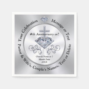 Church Anniversary Napkins, Pastor Appreciation, Napkins