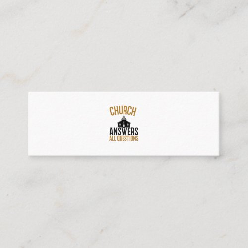 Church answers all questions mini business card