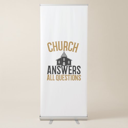 Church answers all questions retractable banner