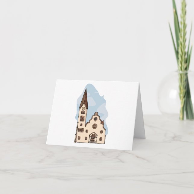 Church Architecture Letterpress Thank You Card (Front)