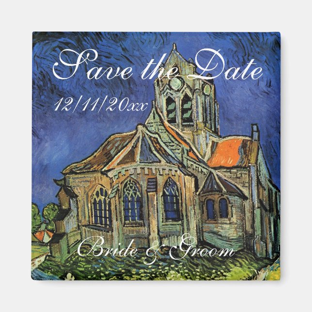 Church at Auvers by Vincent van Gogh Wedding Magnet (Front)