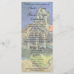 Church at Auvers by Vincent van Gogh Wedding Program