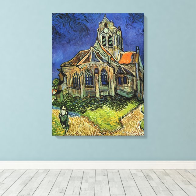 Church at Auvers-sur-Oise by Vincent van Gogh Canvas Print (Insitu(Wood Floor))